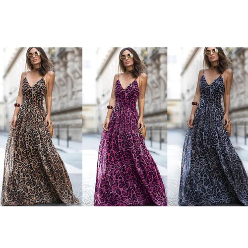 Ele レオパード柄 Vネックストラップ付き ドクターロング レディース ファッション 新入荷 Ebayより Ele ロングドクターストラップ付き