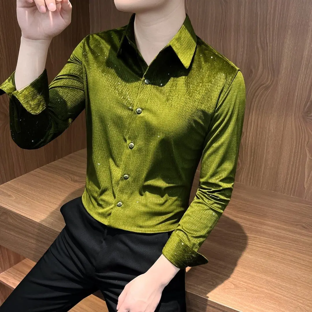 Spring and Autumn New Men's Shirt Long Sleeve Fashion High-end Niche Korean Style Handsome Versatile Shirt