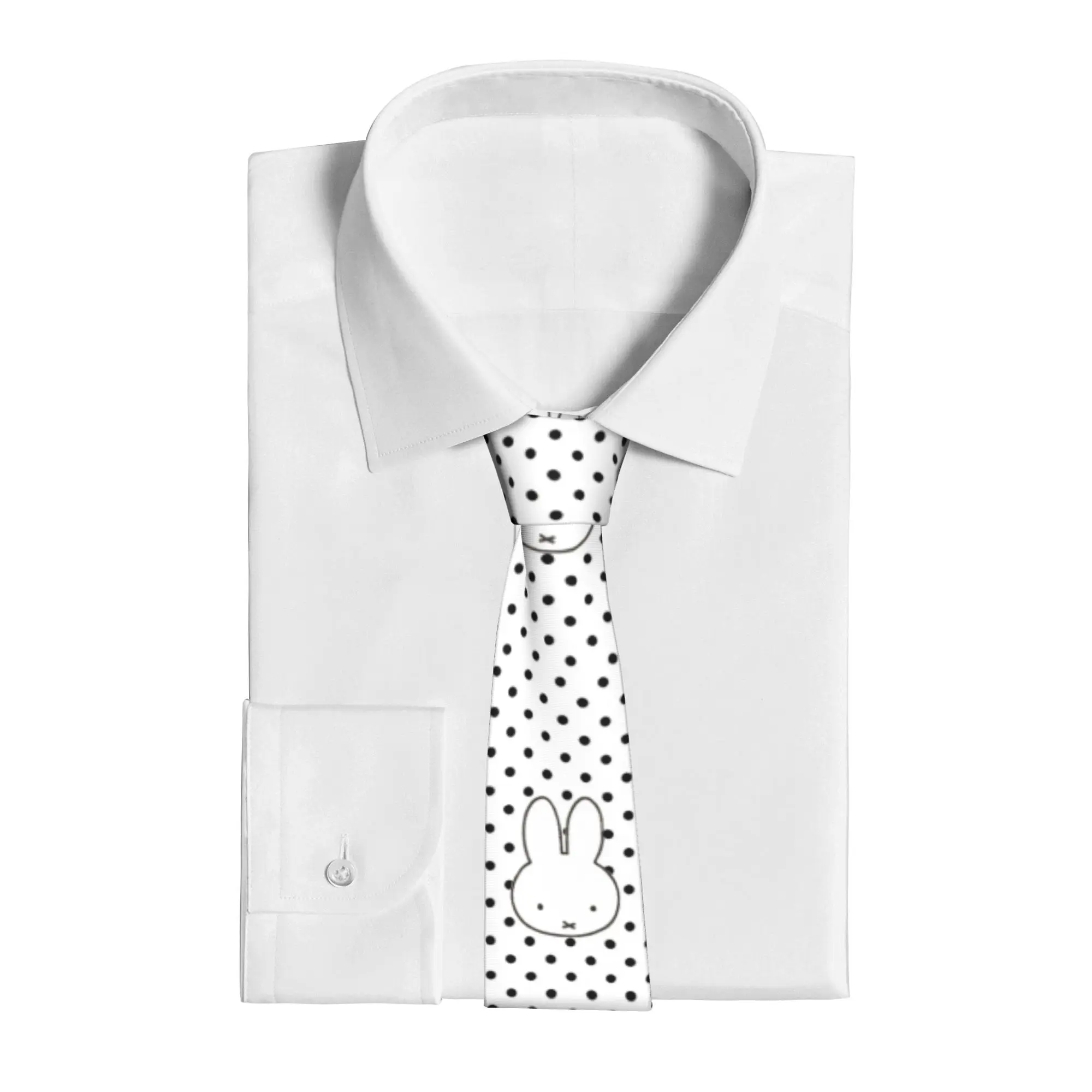 Cartoon Bunny Miffyy  Necktie Unisex Polyester 8 cm  Neck Ties for Men Fashion Narrow Accessories Cravat Wedding Party
