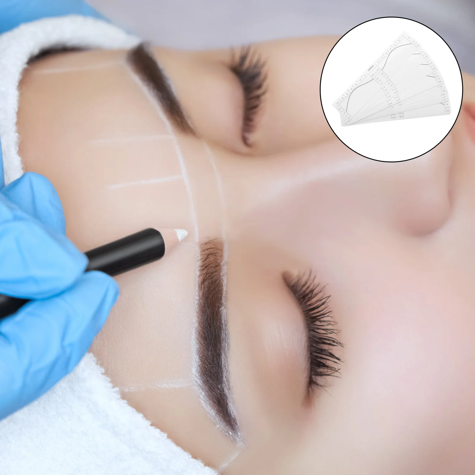 100 stuks wenkbrauwliniaal wegwerpstickers zelfklevende wenkbrauw mapping tools precisie meetsjabloon voor tattoo make-up salon doe-het-zelf