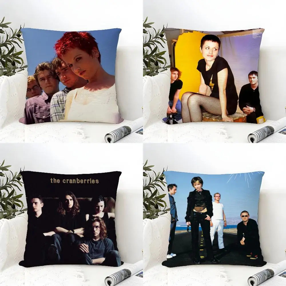 Bands T-The C-CranBerries Cushion Cover Eco Linen Pillow Case Double-Sided Print Breathable Durable Zipper Home Decor Gift