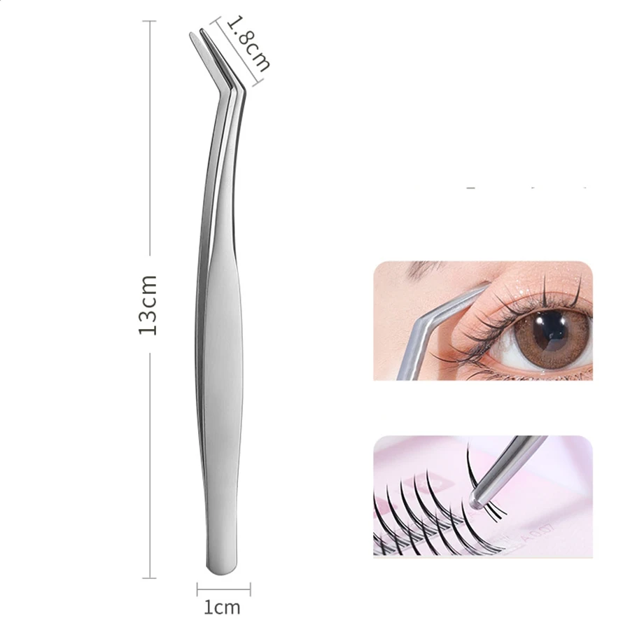 7pcs High Precision Stainless Steel Eyelash Extension Tweezers - Straight Or Curved Tip For Perfect Application - Ideal For Make