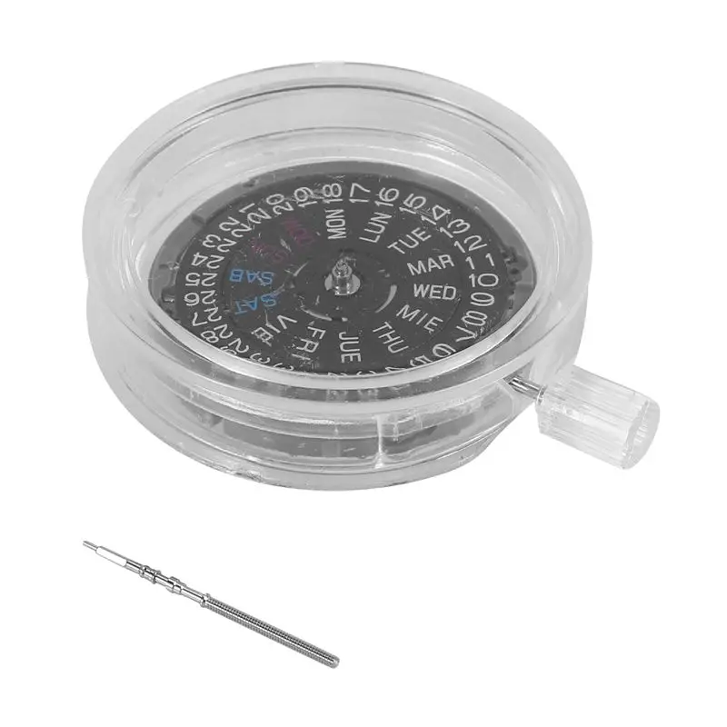 

Запасные части для механического часового механизма: механизм с автоматической установкой даты и дня недели (NH36, английская система), установка на 3 часа, с коронкой.