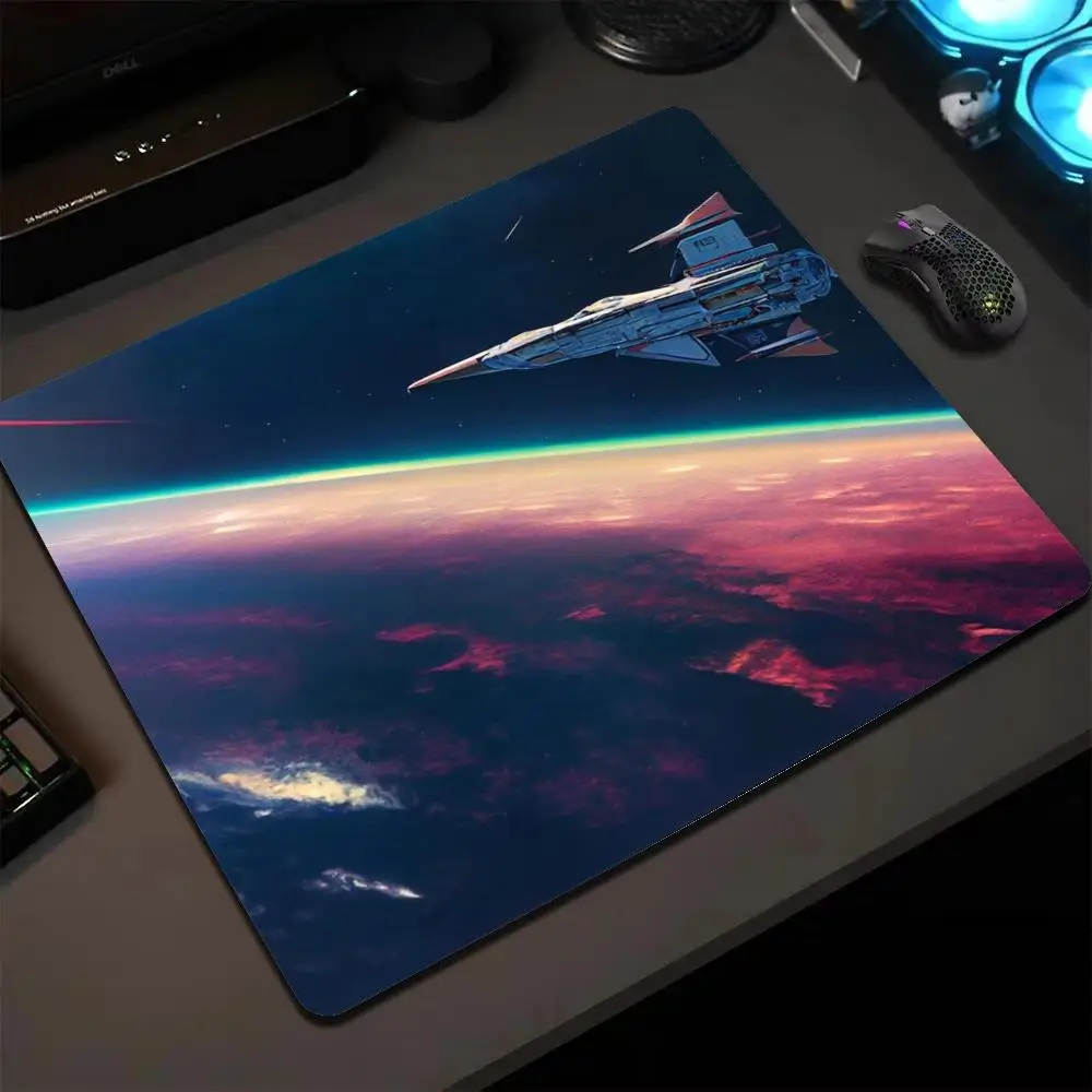 Sci-fi Spaceship Outer Space Gaming Mousepad Small Deskmat Anti-slip Lock Edge Speed Mouse Mat Galaxy Art Pc Gamer Keyboard Pad