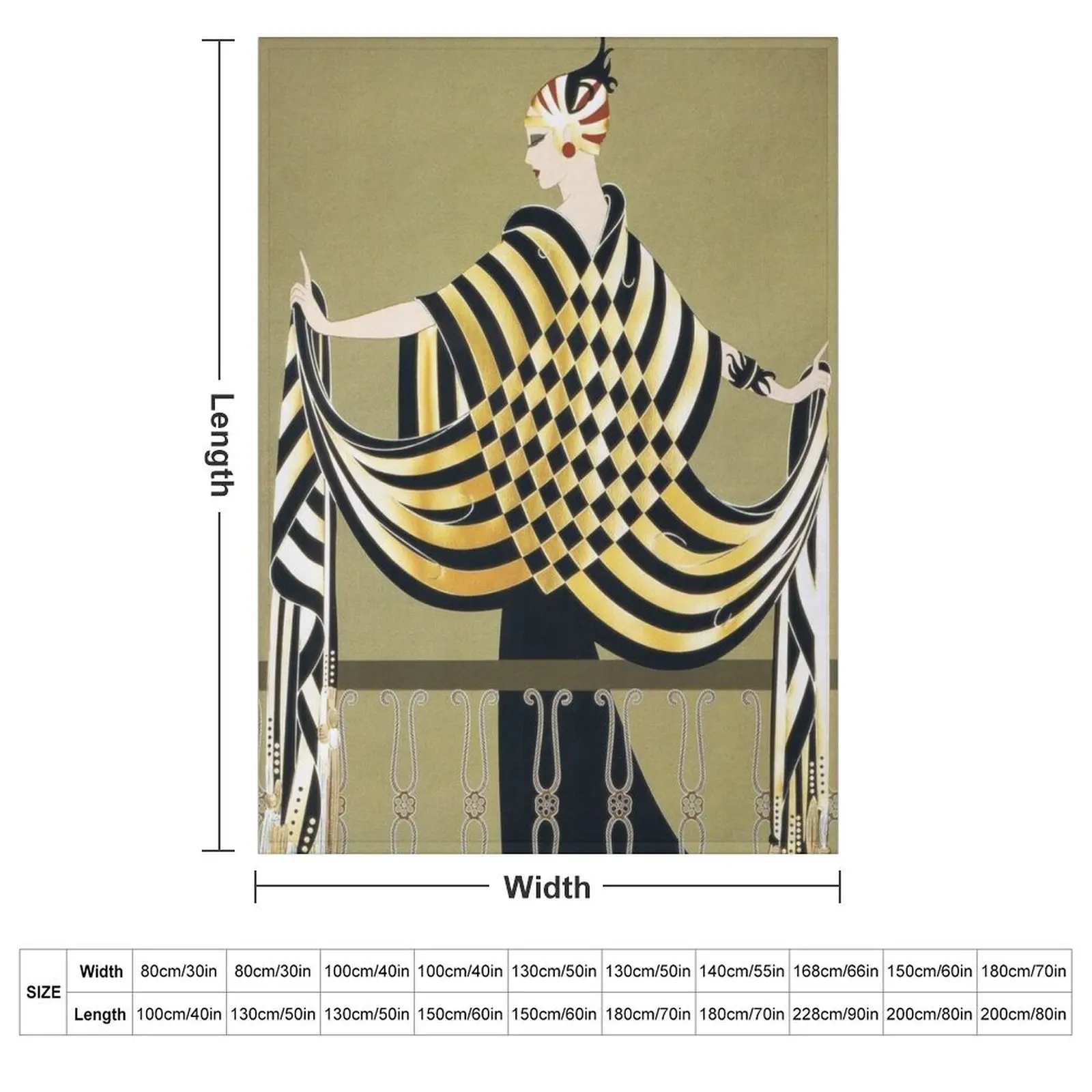 LADY OF THE CHESS Art Deco Beauty Fashion Throw Blanket couch cozy soft plush fuzzy picnic outdoor blanket
