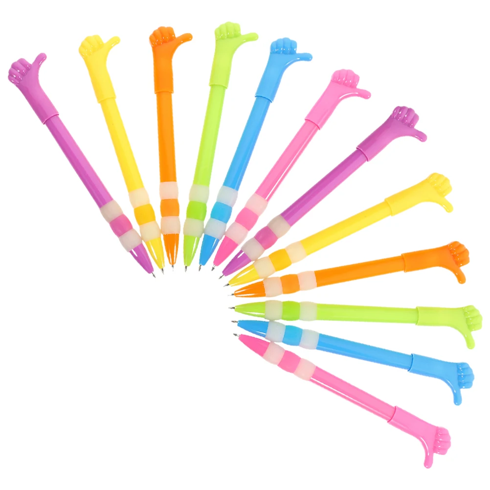 

12 Pcs Styling Pen Gesture Ballpoint Student Pens Comfortable Plastic Cute Thumb