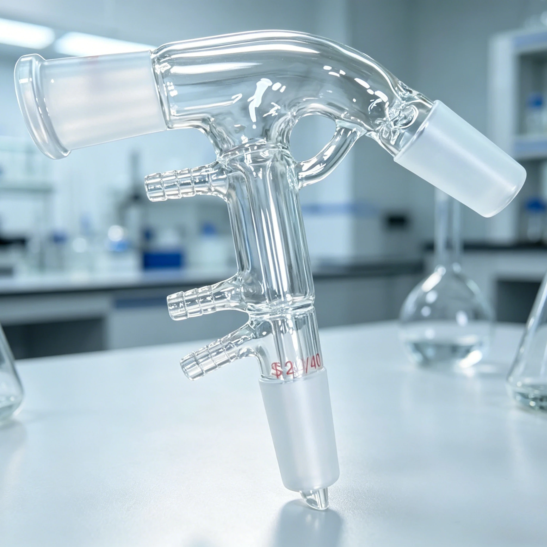 Lab Glass Distillation Connecting Tube 24/40 Joint Vigreux Column Type Distillation Equipment