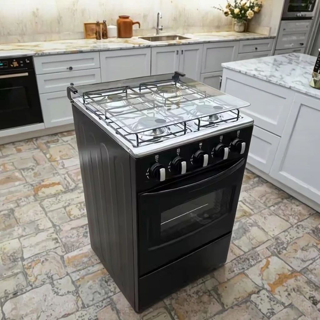 

4-Burner Gas Stove Cooker Oven With Freestanding Grill For Kitchen Dutch Language Interface RV Household Convection Feature