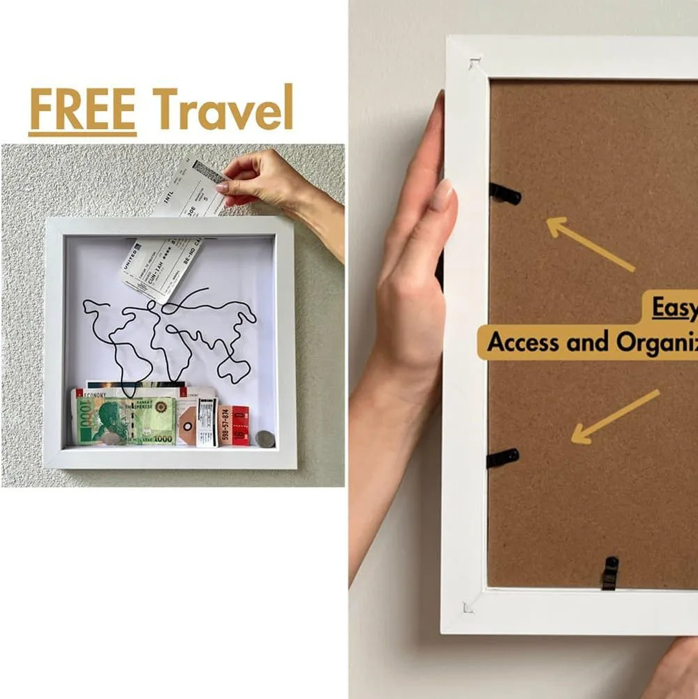 Map Adventure Archive Box Postcard Souvenir Storage Box Map Box Photo Frame Deposit Box Ticket Storage Box Home Decoration