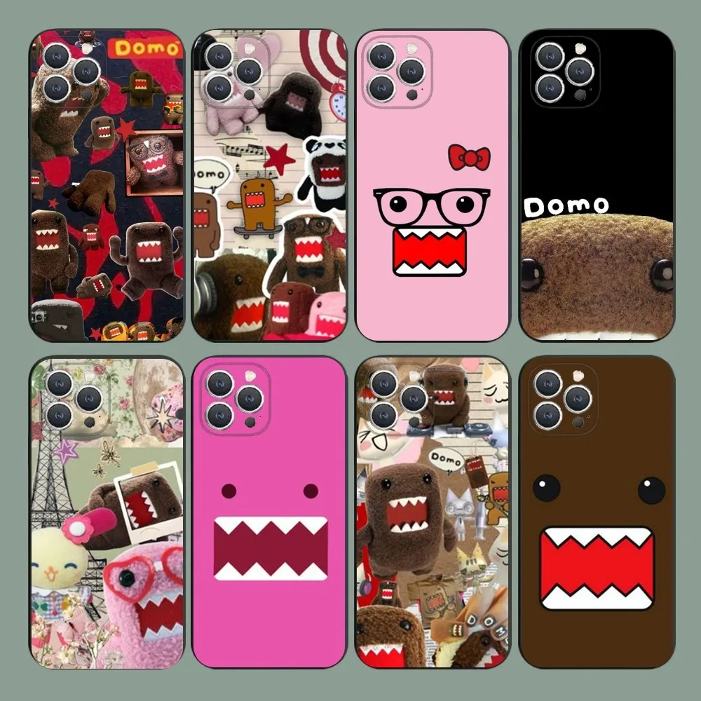 

Cute Domo-kun Phone Case For iPhone 15,14,13,12,11,Plus,Pro Max,XS,X,XR,SE,Mini,8,7 Soft Silicone Black Cover