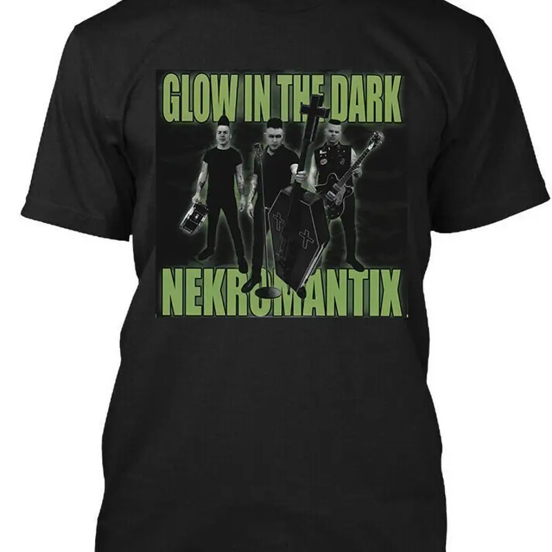 Nueva camiseta Popular Nekromantix que brilla en la oscuridad con Logo de música americana talla S 4Xl