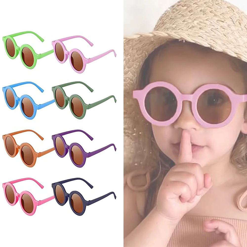 

Kids Children's Sunglasses Inset Style Round Frame 1-7 Year Old Baby Sunglasses Sun Shading Sun Protection Eyewear Accessories