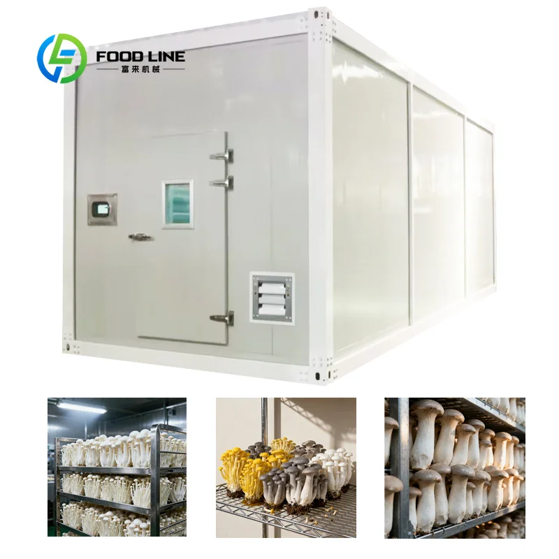 Mushroom Growing Equipment Shipping Container Greenhouse Smart Controller App Operated Farming Steel Frame Vertical Farm