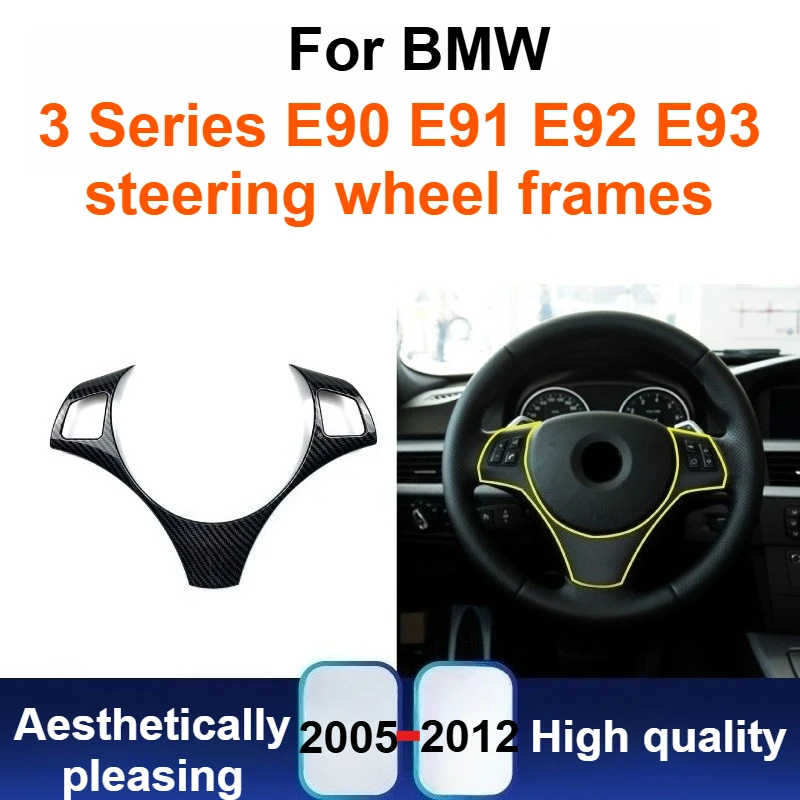 

For BMW E90 E91 E92 E93 3 Series 2005-2012 Steering Wheel Frame Trim Sticker Carbon Fiber Look Interior Upgrade Accessories