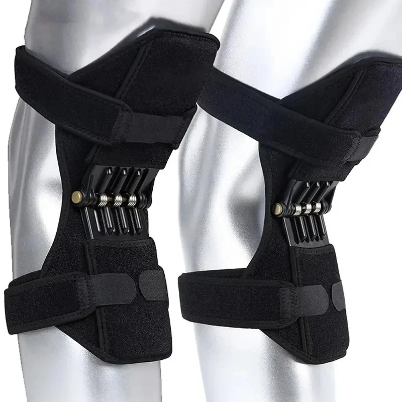 1Pair Support Knee Pads Breathable Non-slip Lift Pain Relief For Knee Power Spring Force Stabilizer Knee Booster