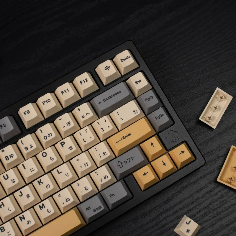 Desert Phonetic/English/Japanese/Language Keycaps PBT Dye Sub Cherry Profile Keycap for ATK Wooting60 Mad60 Mechanical Keyboard