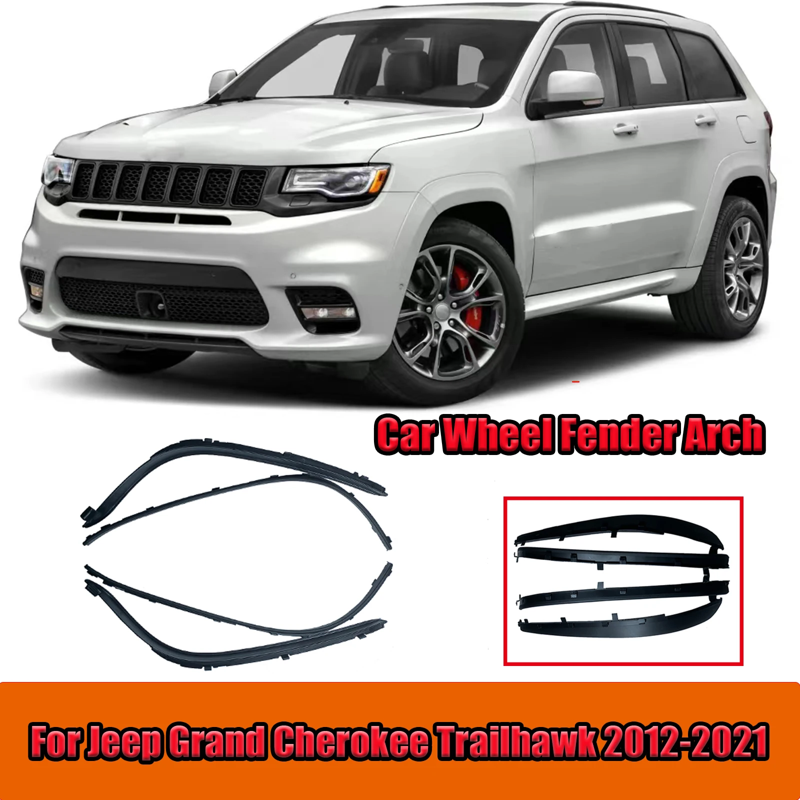 Car Wheel Eyebrow Fender Mudguard Arch Trim Flare For Jeep Grand Cherokee Trailhawk  2012 2013 2014 2015 2016 2017 2018 -2021