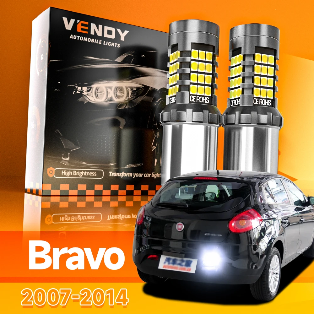 2 uds para Fiat Bravo 1 2 2007-2014 luz LED de marcha atrás lámpara de respaldo 2005 2006 2007 2008 2009 2010 2011 2012 2013 accesorios Canbus