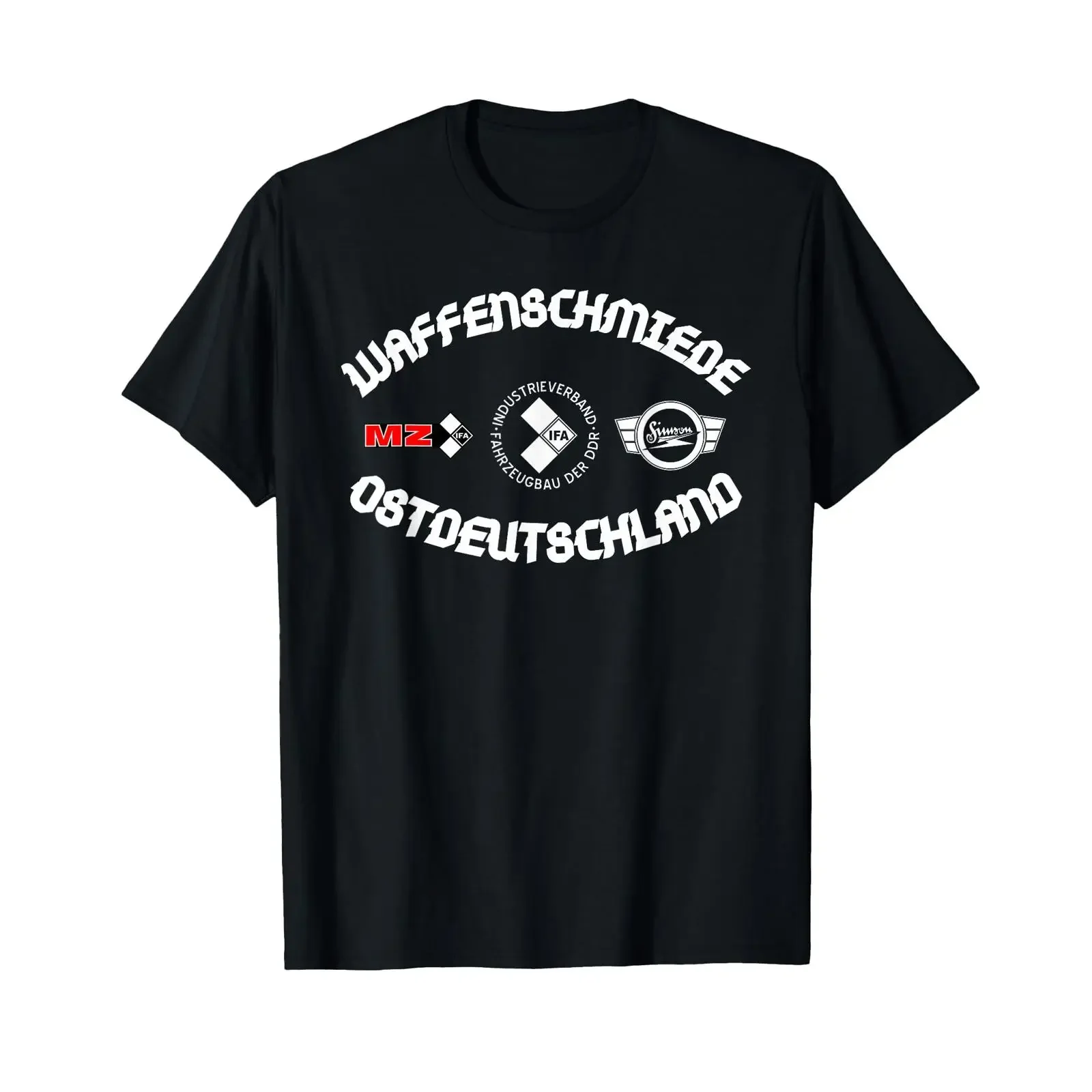 Waffenschmiede Simson MZ ETZ IFA Suhl Ossi Moped T Shirt black vintage Washed Top For Everyday Wear Stylish Comfortable fashion