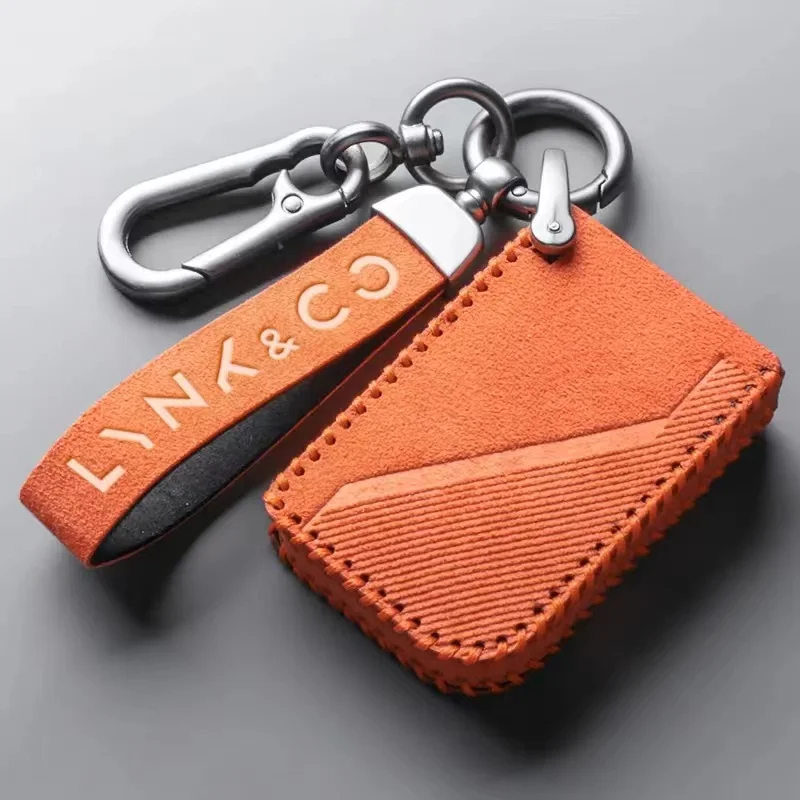 

Suitable for 2023 Lynk & Co 03 01 05 06 09 Special Key Bag Flip Fur Decorative Protective Case High-end Buckle Material