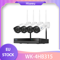 Hiseeu WiFi Security Camera System 10CH NVR 5MP HD Video 24/7 Time Record Color Night Vision Human Motion Detection 2 Way Audio