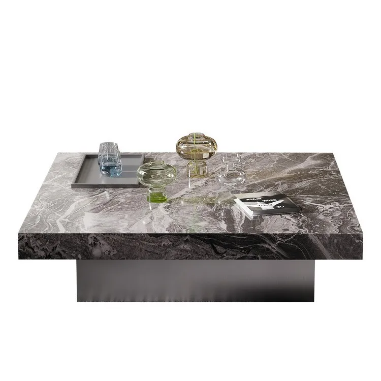 

Brown rock slab coffee table villa designer minimalist living room sales department