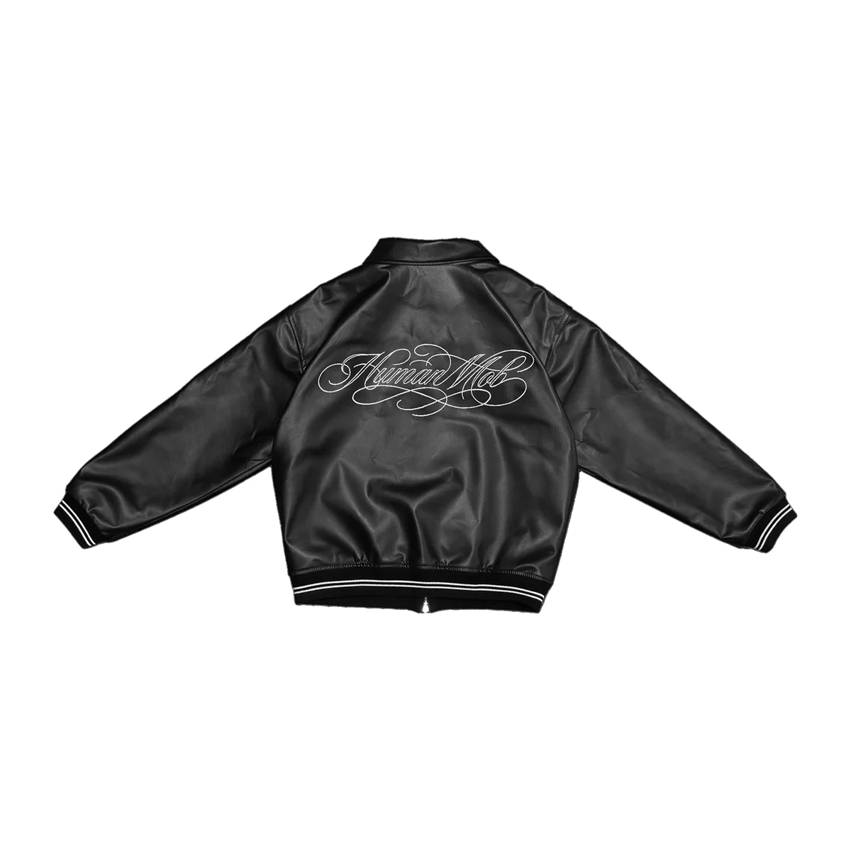 Veste rétro Y2K epure noire, veste varsity en cuir surdimensionnée avec lettres brodées, veste gothi