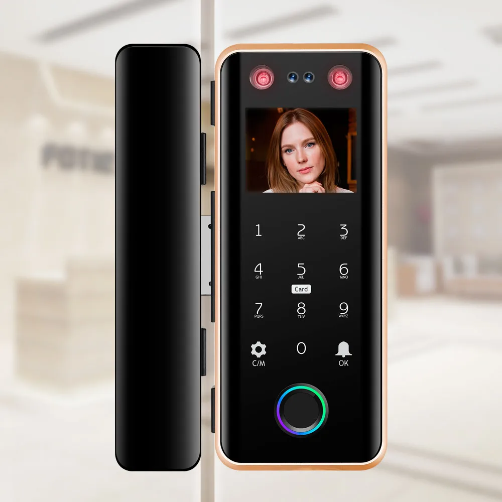 G5S شعبية بطاقة كلمة المرور الإلكترونية مفتاح بصمة التعرف على الوجه قفل الباب الرقمي للباب الزجاجي