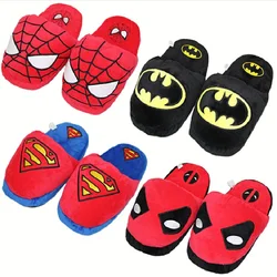 Halloween Hero Classic Spider Man Batman Cotton Slippers for Male Couples Indoor Personalized Home Shoes for Winter Warmth toys