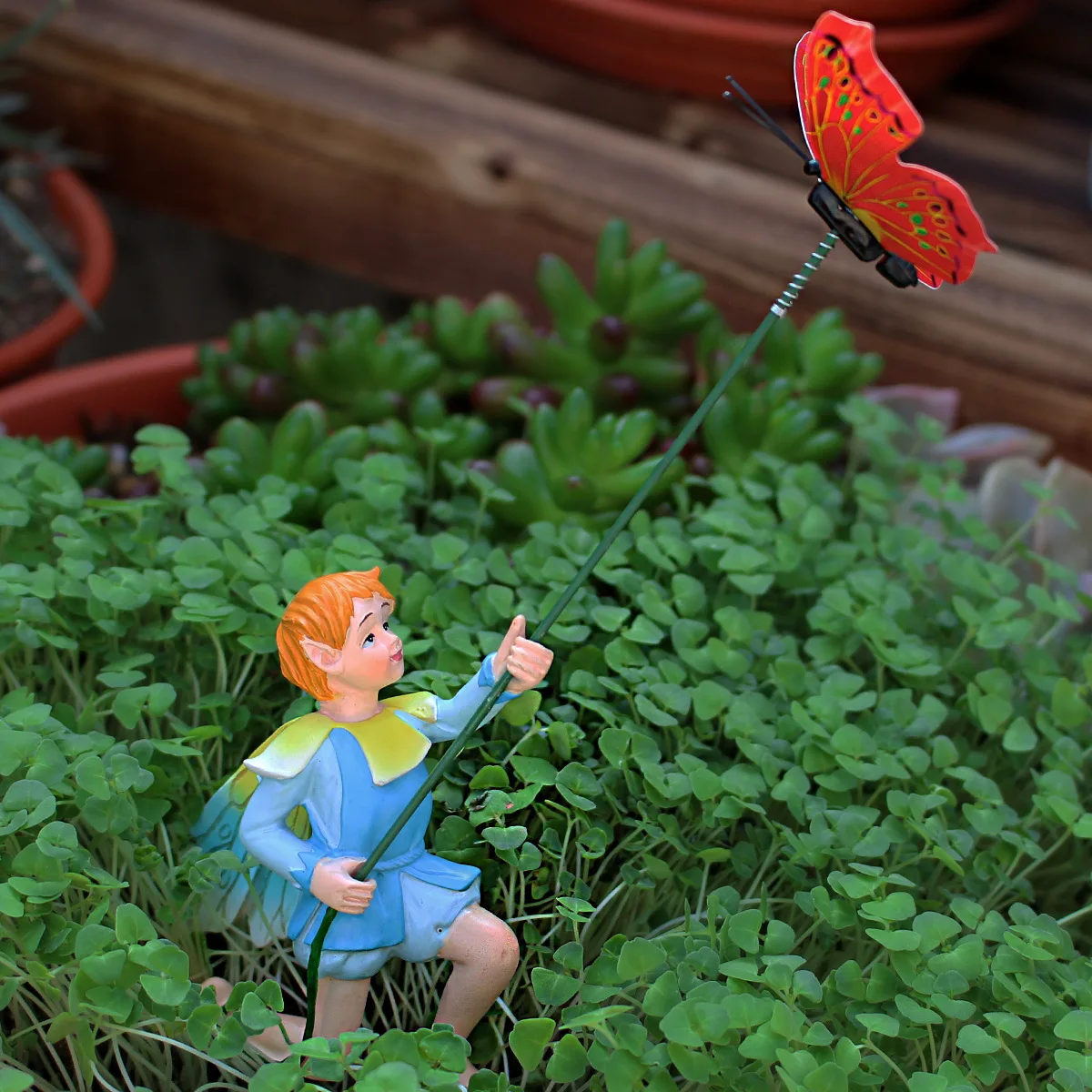 المناظر الطبيعية الصغيرة فراشة الجنية اناء للزهور شرفة الديكور في الهواء الطلق فناء الراتنج زخرفة