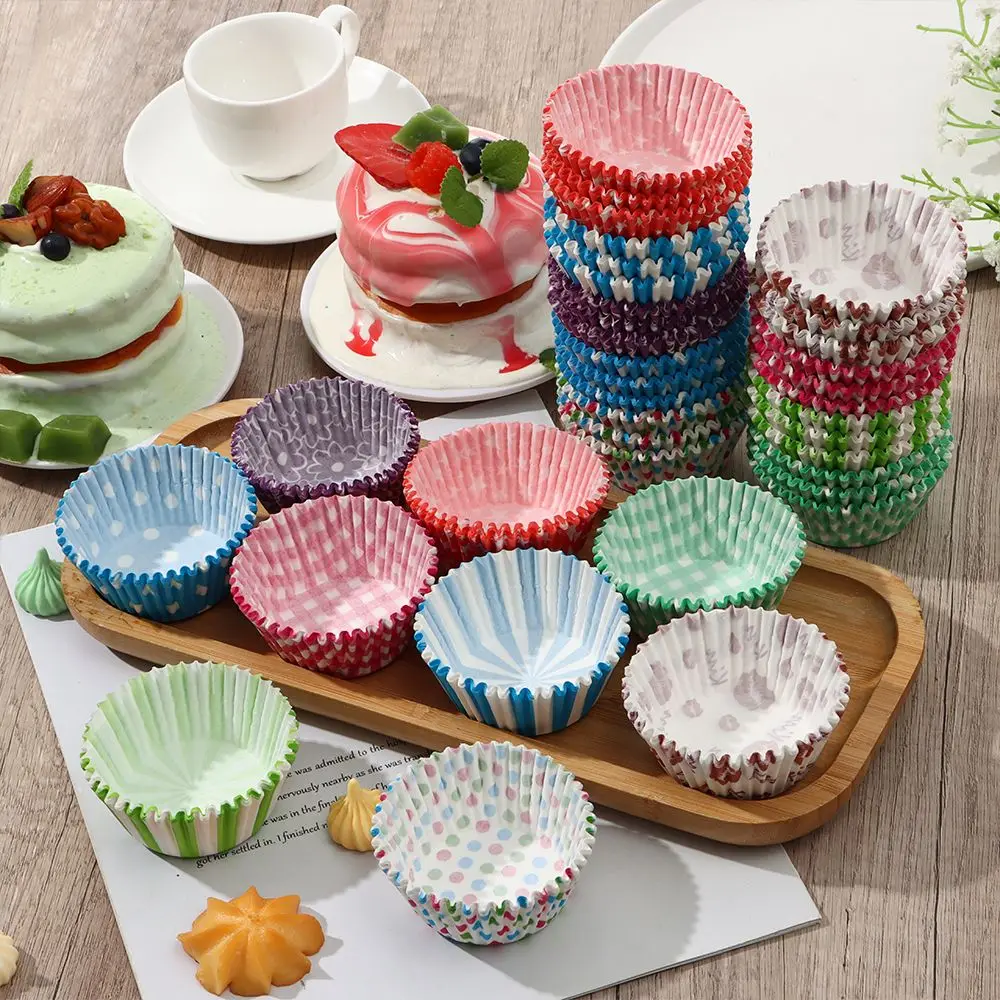 100Pcs CupCake Cake Mold Baking Tools Oil Proof Paper Holder Muffin Box  Cake Paper Cup Case Party Tray Cake Decorating Supplies