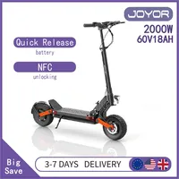 JOYOR S10-S-Z Electric Scooter 2*1000W Motor 60V 18Ah Battery 25km/h Speed 75km Range 10*3.0'' Tires Foldable Adult E-Scooters