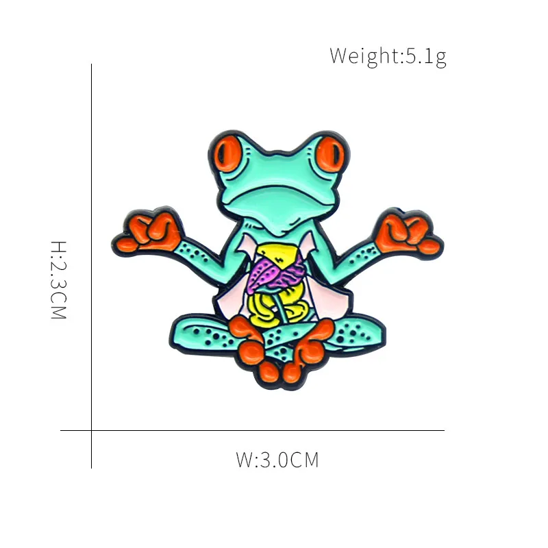 Yoga Frog Anatomy Organ Enamel brooch Skeleton Rib Viscera Intestin Tissue Punk Lapel Pin Badges Jewelry gift for Kids Friends