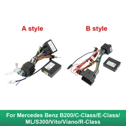 Car Android 16PIN Power Wiring Harness Cable With Canbus For Mercedes Benz B200/C-Class/ML/S300/Vito/Viano/R-Class