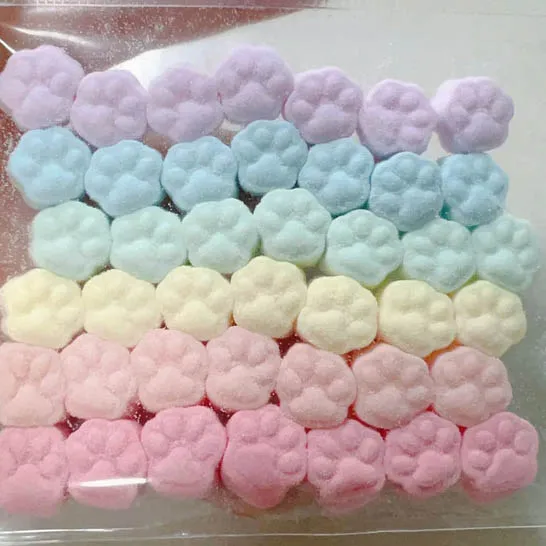 Mini Macaron Patte de Chat Mignon, Doux et Collant, Souligné, Instituts de Relaxation, Jouet Sensoriel à Rebond Lent, à Presser, pour Enfant, 10/20/30/50/100 Pièces