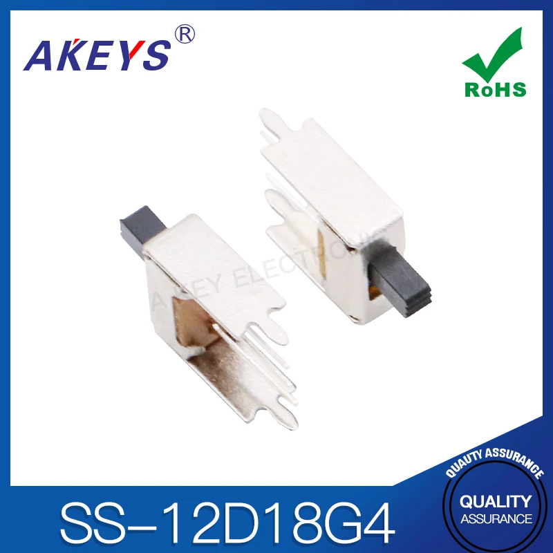 10PCS SS-12D18G4 (1P2T) toggle switch 3 feet 2 files fixed foot length 10MM power supply Slide switch