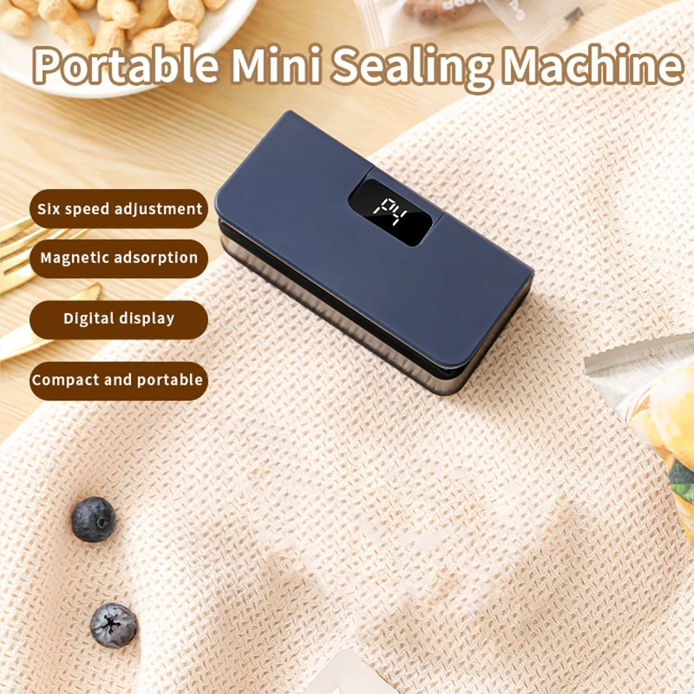 ABBK-2 в 1, портативный USB-запайщик пакетов для закусок со встроенным резаком, компактный и портативный, для эффективного хранения продуктов на работе