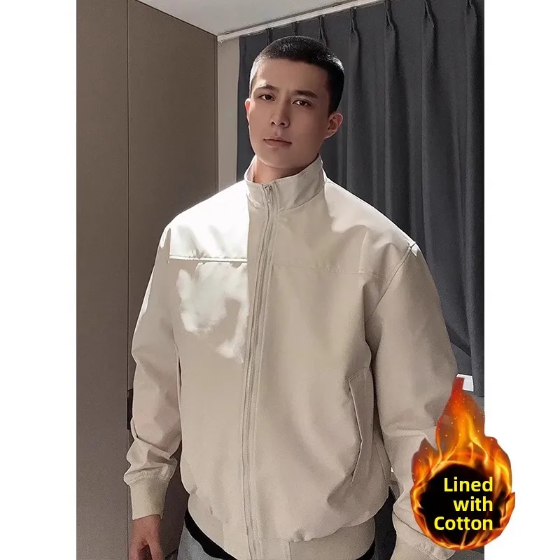 

Corduroy Pilot Trainer Jaet Men's Autumn Winter Thiened Cotton Stand Collar Outdoor Casual Faion High Quali Outerwear