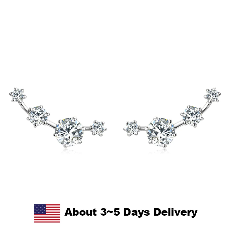 

Мини-серьги-гвоздики с муассанитом, альпинист, стерлинговое серебро 925, оригинальные сертифицированные для женщин, серьги для пирсинга, подарки на годовщину