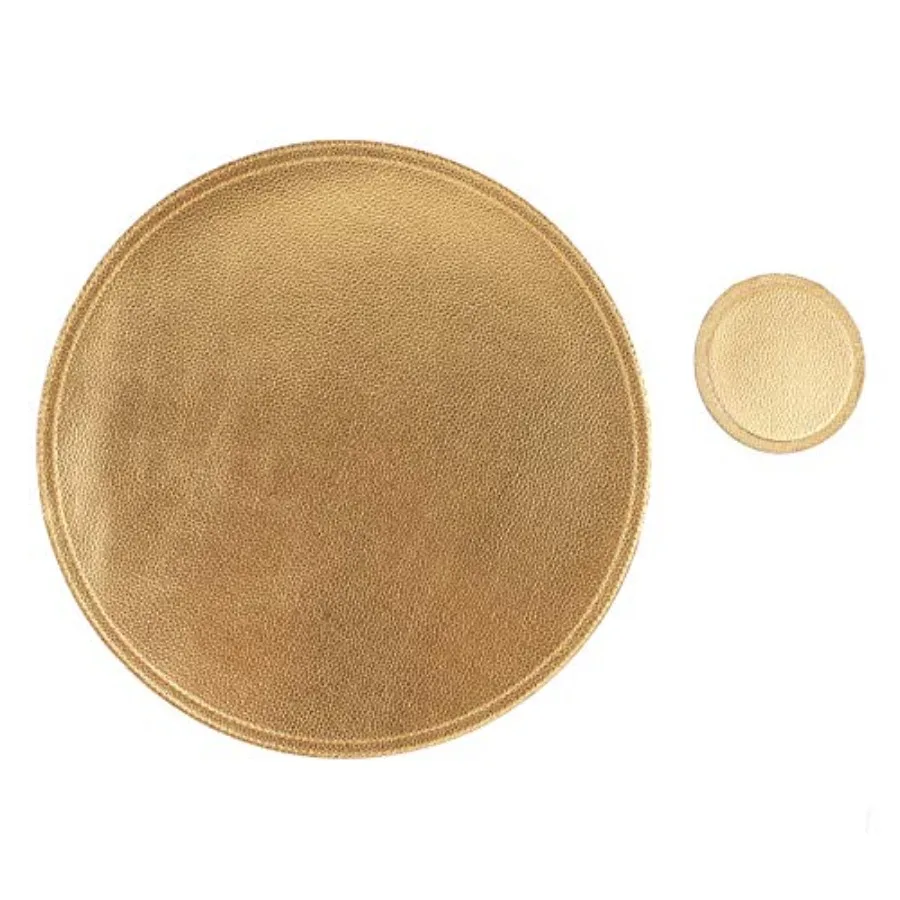 

Faux Leather Round Placemats and Coasters Cfee Mats Kitchen Table Mats Waterproof Easy to Clean for Kitchen Dining Round Table