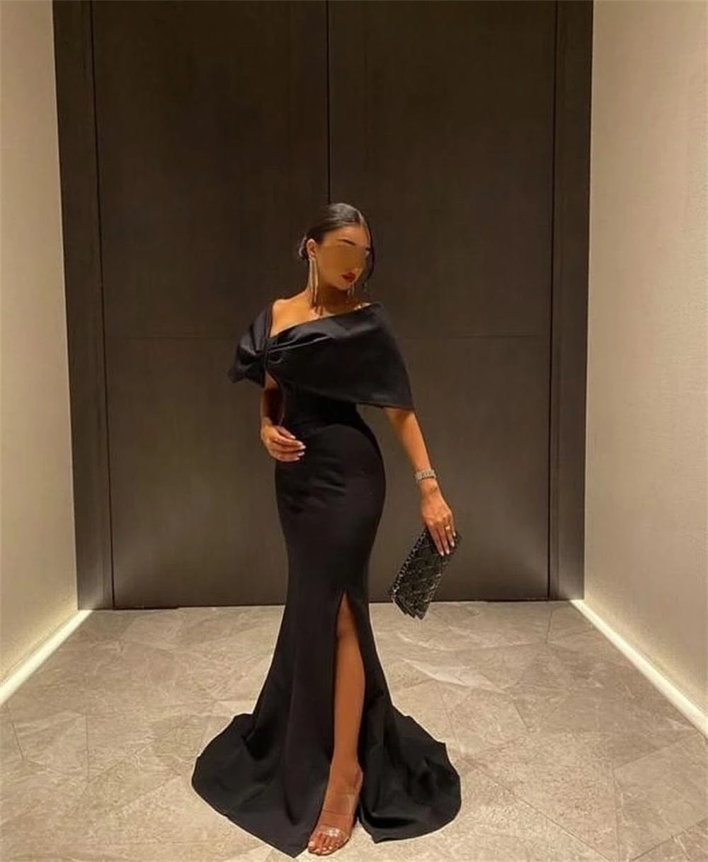 

2023 فستان سهره One-Shoulder Mermaid Evening Gowns Strapless Prom Dresses Sweep Train Request Party Wedding Saudi Arabia