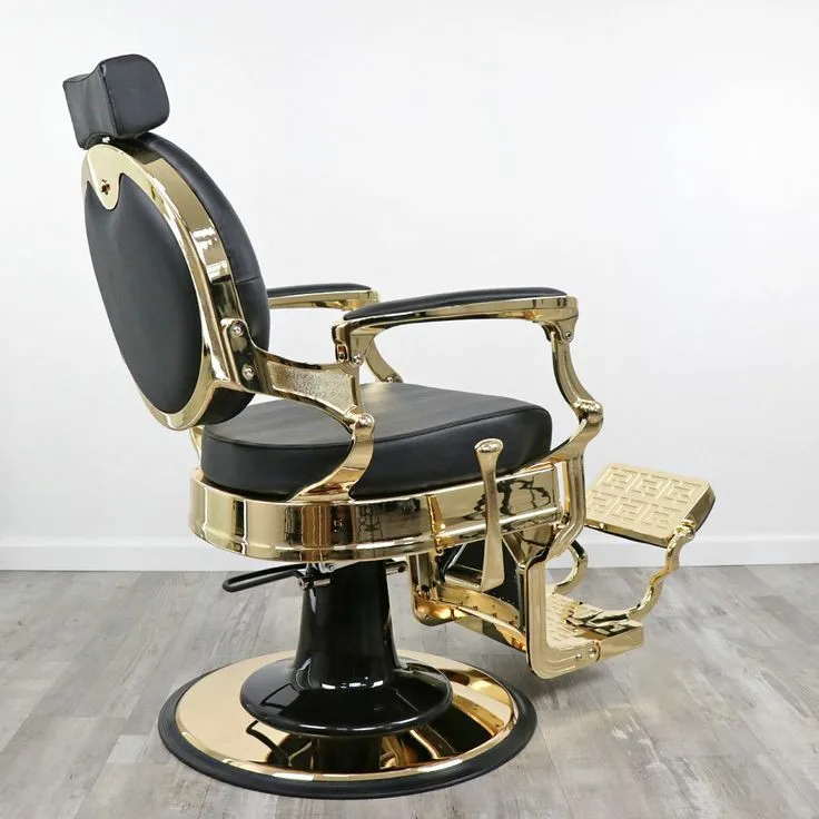 

Retro Stylish Beauty Hairdressing King Style Armrest Hair Styling Classic Hydraulic Furniture Salon Barber Chair