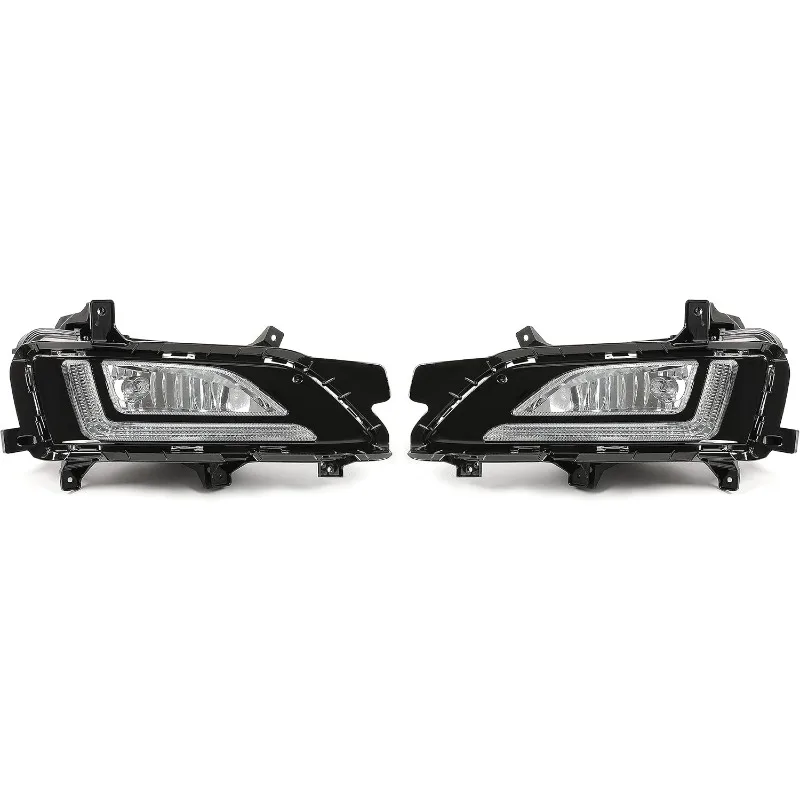 HECASA LED أضواء الضباب متوافقة مع 2019-2020 توكسون المصد الأمامي مصباح قيادة النهار تشغيل ضوء واضح عدسة LH & RH