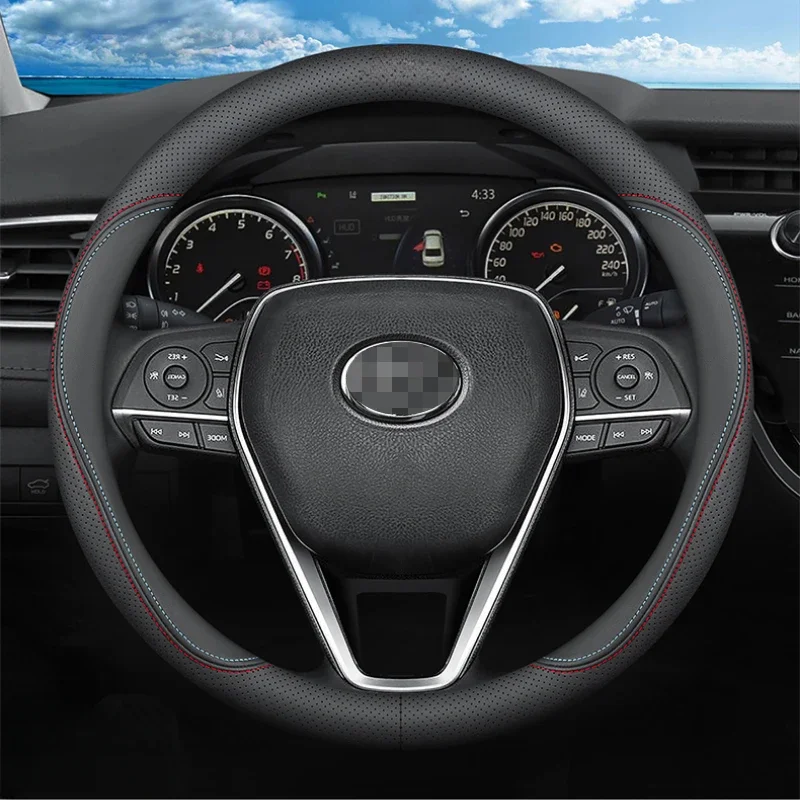 

Nappa Leather Steering Wheel Covers,Universal Non-Slip Car Steering Wheel Cover,All Seasons Auto Steering Wheel Protector