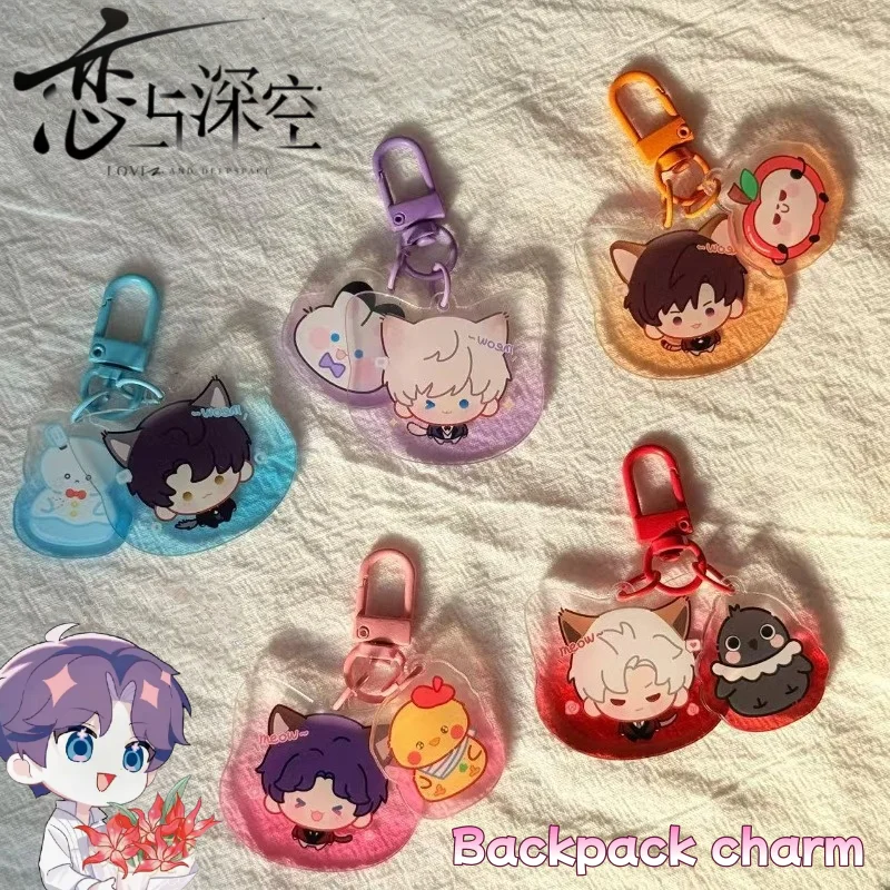 Love and Deepspace Xavier Zayne Kreativer Niedlicher Anime-Merchandise Acryl-Schlüsselanhänger Einfacher und Personalisierter Cartoon-Rucksackanhänger