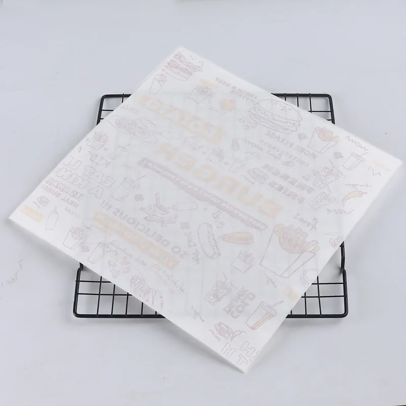 

100pc Food Plate Mats Kitchen Accessorie Oil-Proof Food Wrapping Paper Set for Baking Sandwiches Burgers Fries Disposable Fried