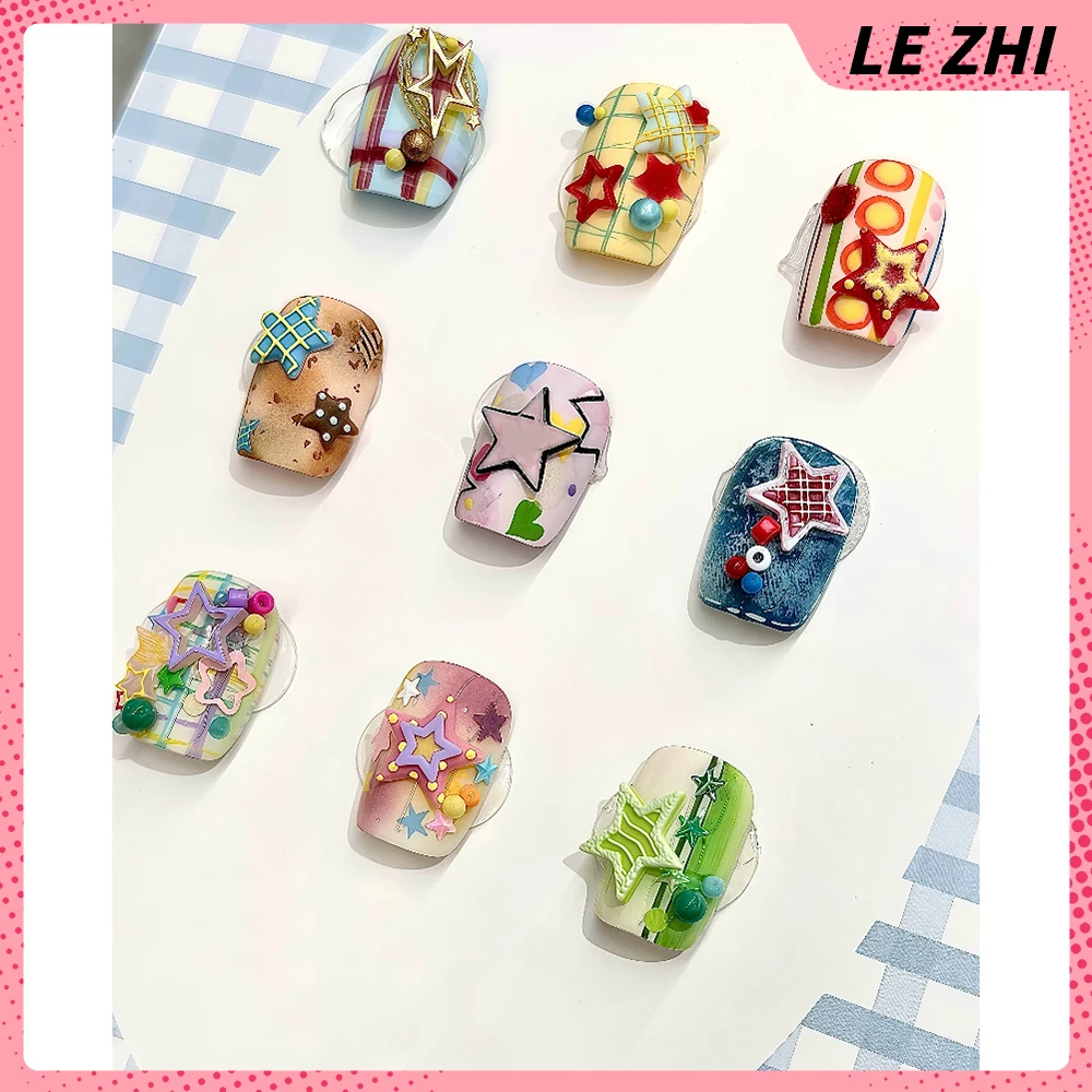 1Pc Beautiful Exquisite Five Pointed Star Series 3D Acrylic Nail Art Mold Diy Design Silicone Manicure Template Mold Accessories
