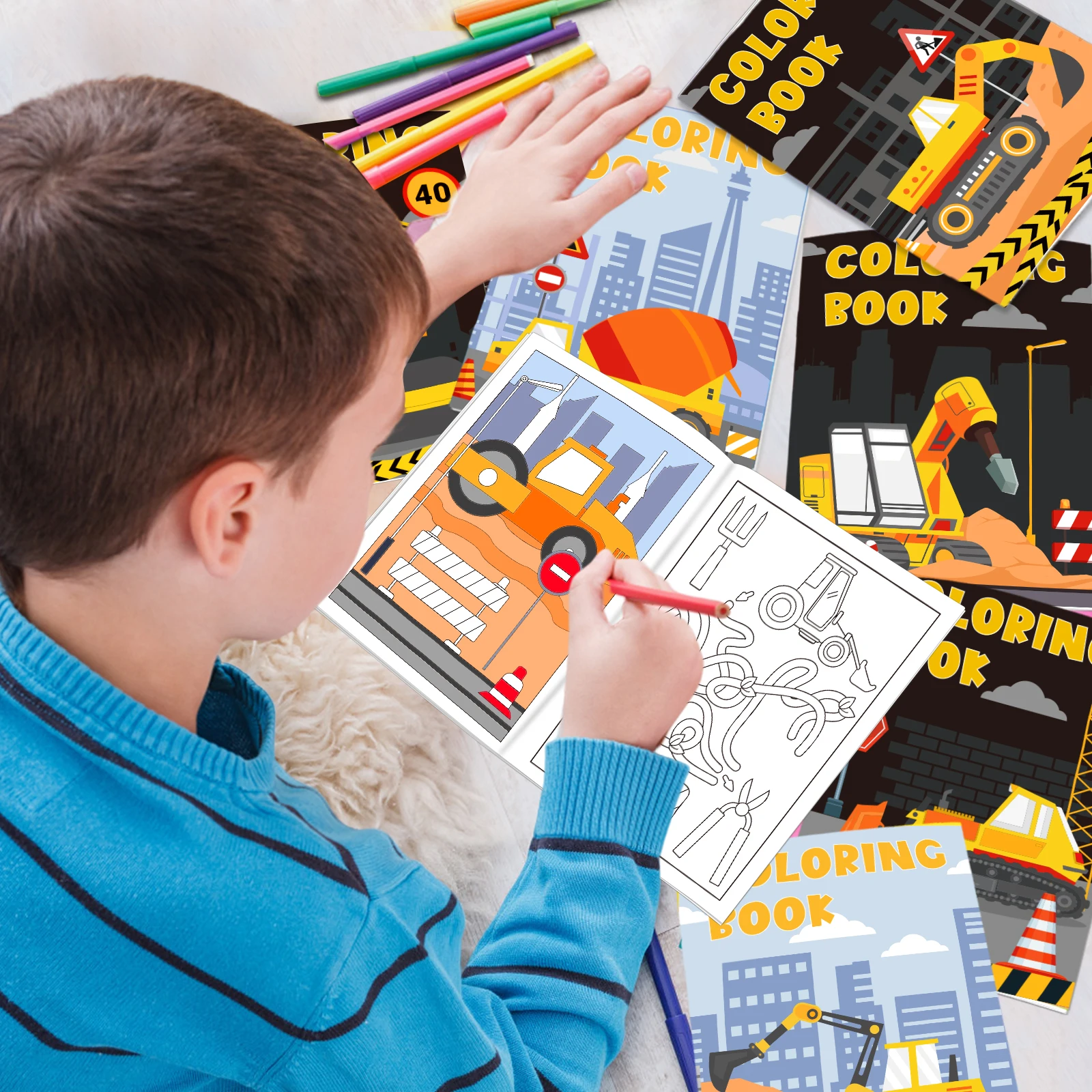 24 Pack Construction Trucks Coloring Book Bulk Construction Birthday Party Favors Small Coloring Book For Kids Including Dump Tr