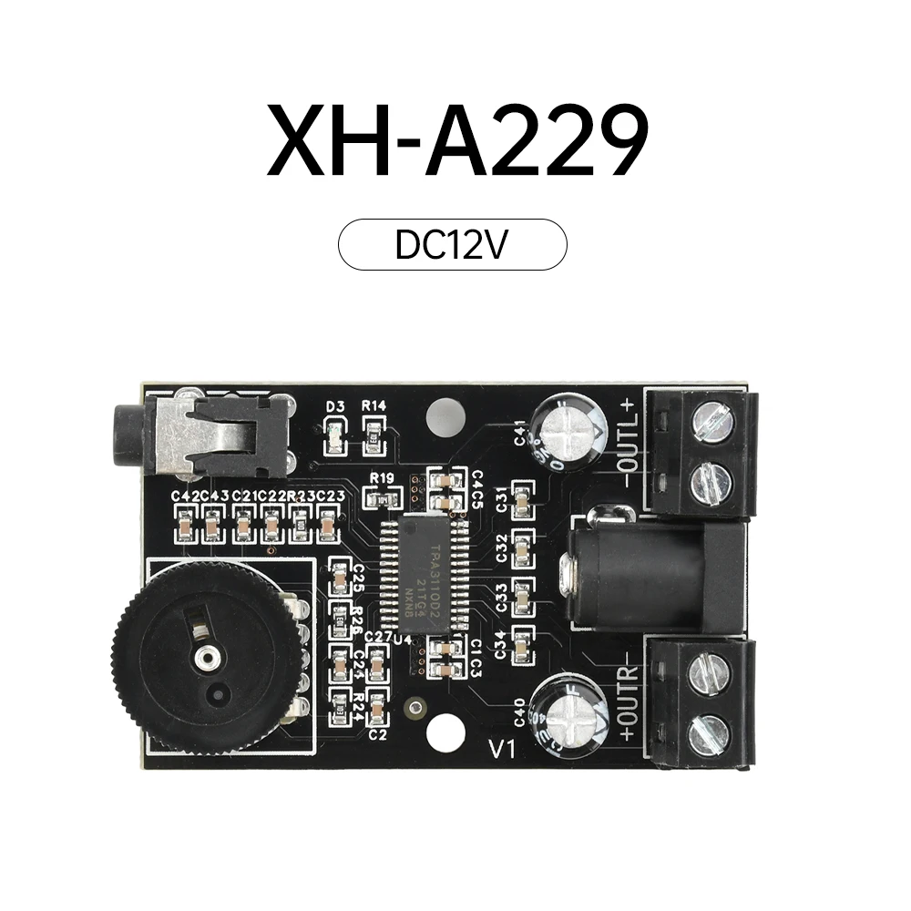 XH-A229 DC12V Mini HD Digital Amplifier Board Audio Amplifier Dual Channel Output 15W+15W TPA3110D2 Chip