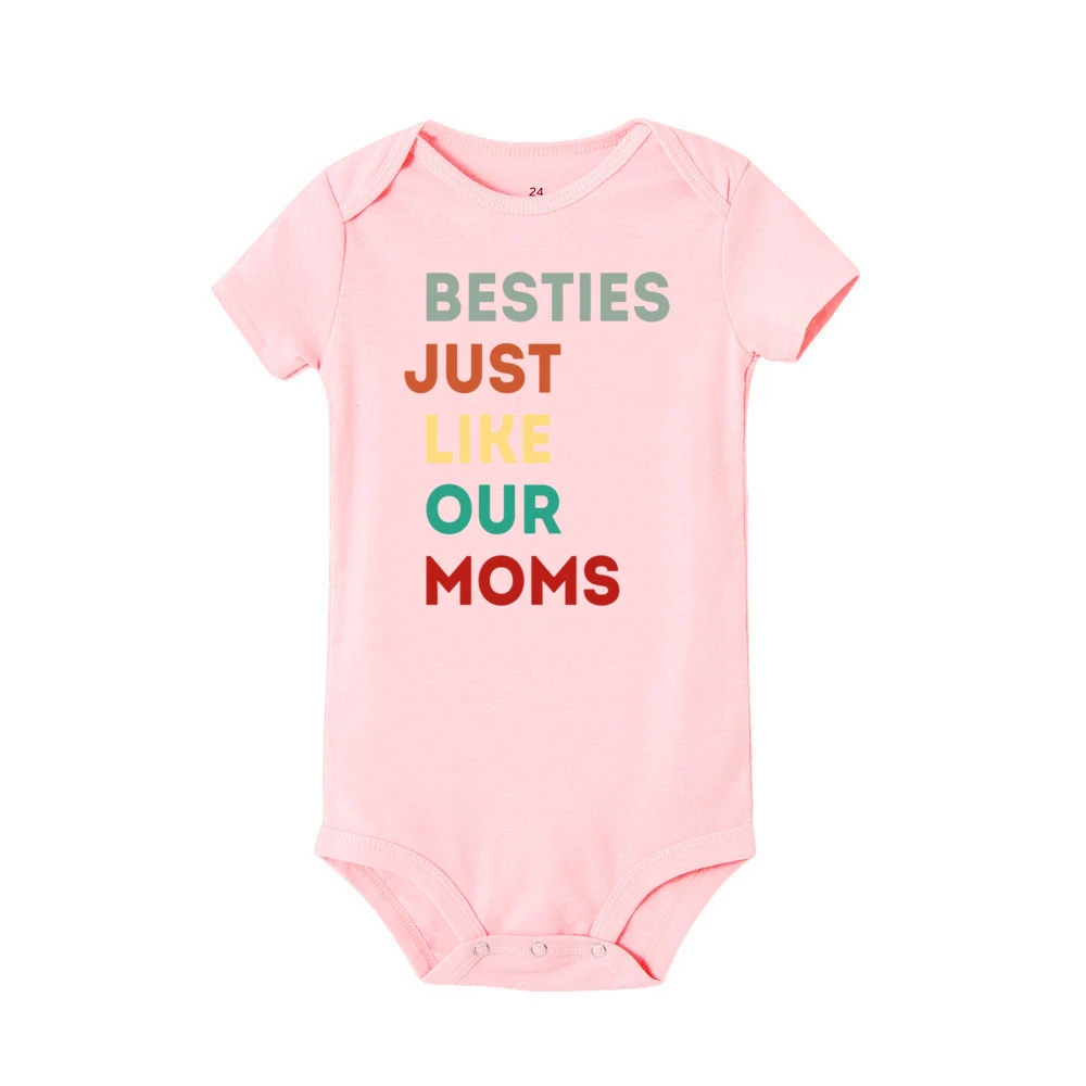 Besties Like Our Moms Baby Bodysuit Toddler Best Friends Outfit Girls Cute Clothes Baby Announcement Romper Newbron Shower Gift